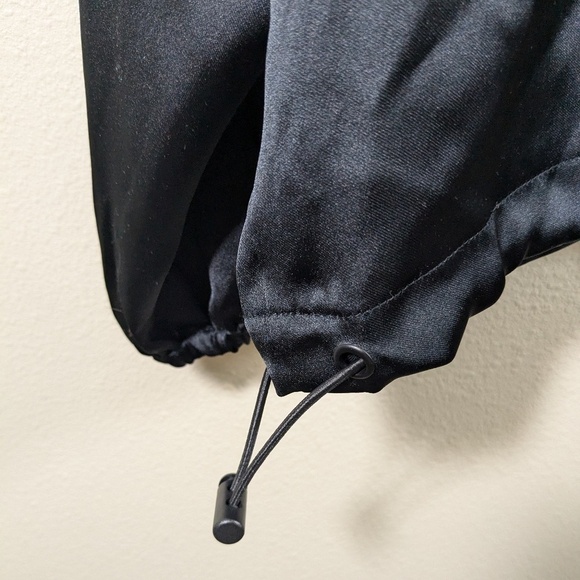 Pacsun Oversized Black Satin Half Zip Jacket Size L - Picture 5 of 5